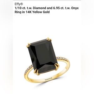 Effy 1/10 ct. t.w. Diamond and 6.95 ct. t.w. Onyx
Ring in 14K Yellow Gold